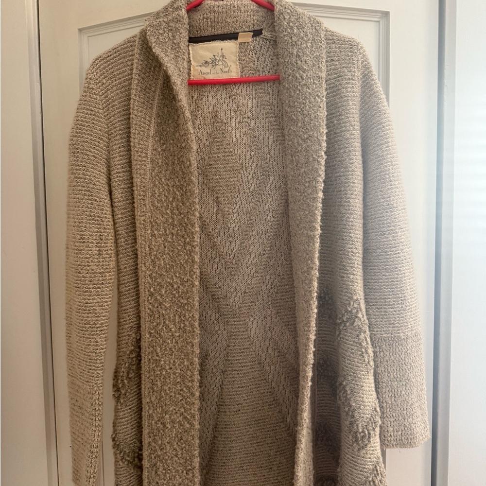 Angel Of The North Textured Beige Cardigan